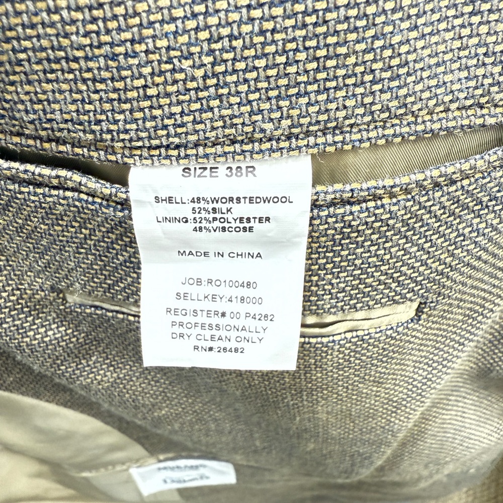 Murano Tan/Patterned Men's Blazer 38 R - Picture 4 of 15